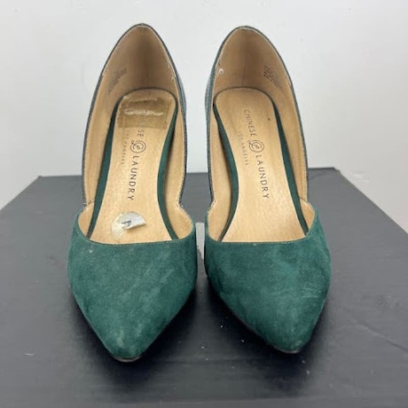 Chinese Laundry green faux leather/suede pumps womens size 7 - Picture 3 of 9